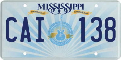 MS license plate CAI138