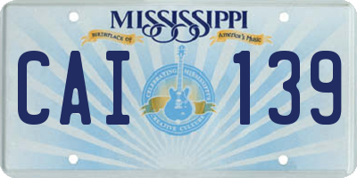 MS license plate CAI139