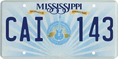MS license plate CAI143