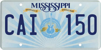 MS license plate CAI150