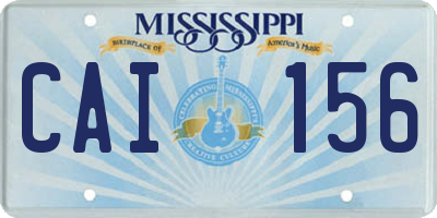 MS license plate CAI156