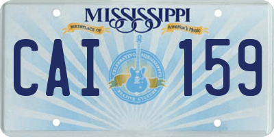 MS license plate CAI159