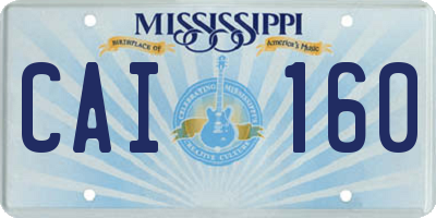 MS license plate CAI160