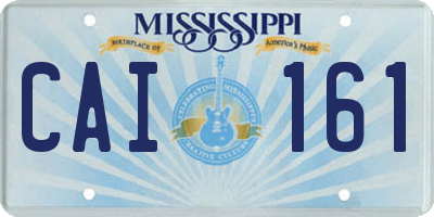MS license plate CAI161