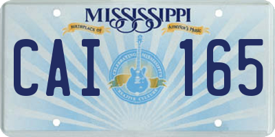 MS license plate CAI165
