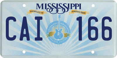 MS license plate CAI166