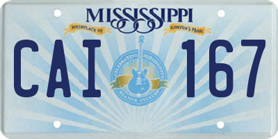 MS license plate CAI167