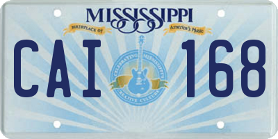 MS license plate CAI168