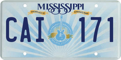 MS license plate CAI171