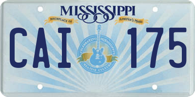MS license plate CAI175
