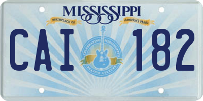 MS license plate CAI182