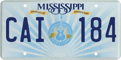 MS license plate CAI184
