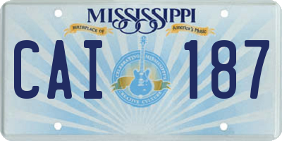 MS license plate CAI187