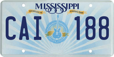 MS license plate CAI188