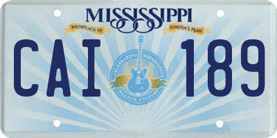 MS license plate CAI189