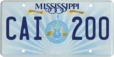 MS license plate CAI200