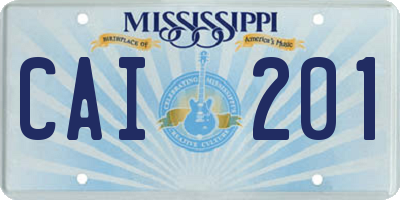 MS license plate CAI201