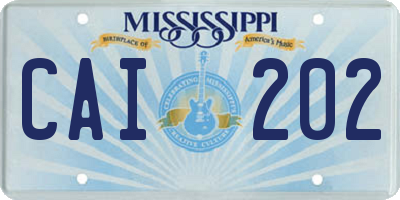 MS license plate CAI202