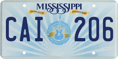 MS license plate CAI206