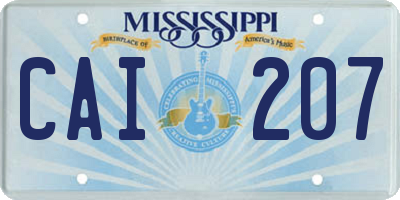 MS license plate CAI207