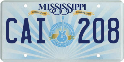 MS license plate CAI208
