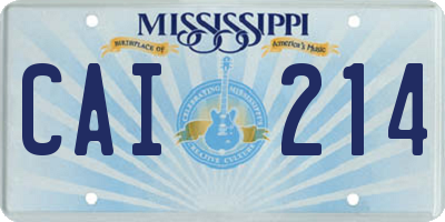 MS license plate CAI214