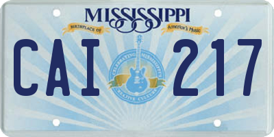 MS license plate CAI217