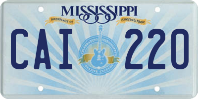 MS license plate CAI220