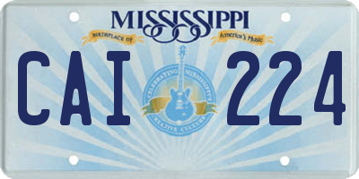 MS license plate CAI224