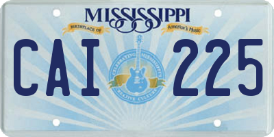 MS license plate CAI225