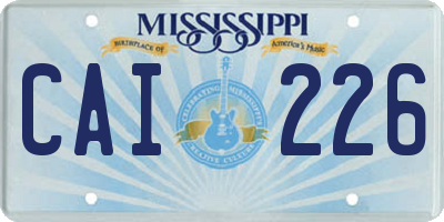 MS license plate CAI226