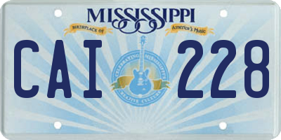 MS license plate CAI228