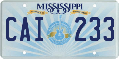 MS license plate CAI233