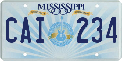 MS license plate CAI234