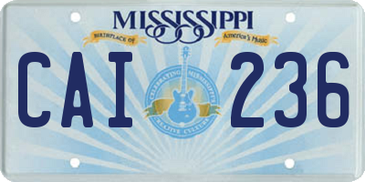 MS license plate CAI236
