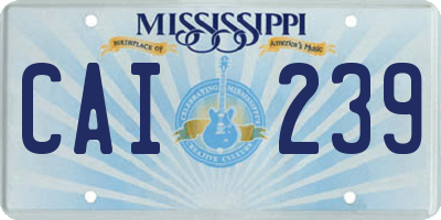 MS license plate CAI239