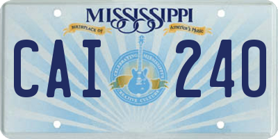 MS license plate CAI240