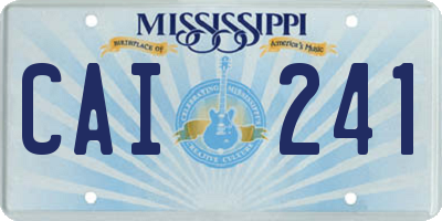 MS license plate CAI241