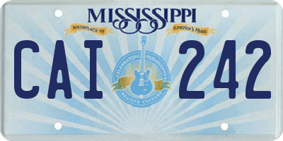 MS license plate CAI242