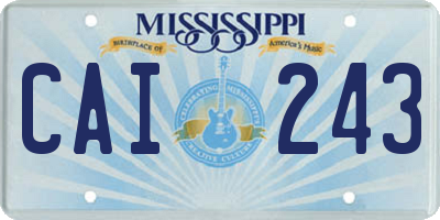 MS license plate CAI243