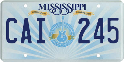 MS license plate CAI245