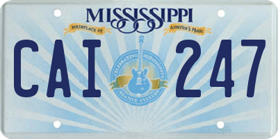 MS license plate CAI247