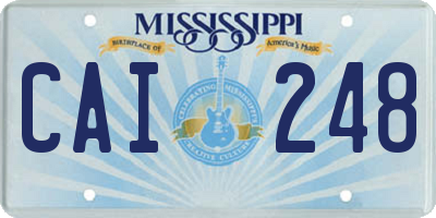 MS license plate CAI248