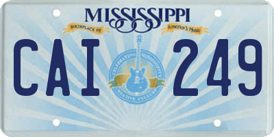 MS license plate CAI249