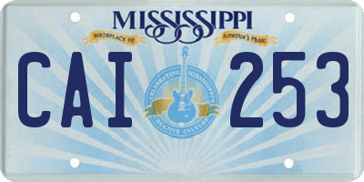 MS license plate CAI253