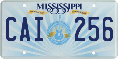 MS license plate CAI256