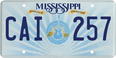 MS license plate CAI257