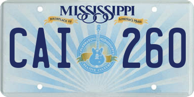 MS license plate CAI260