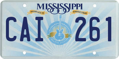 MS license plate CAI261