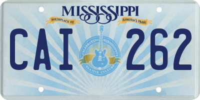 MS license plate CAI262